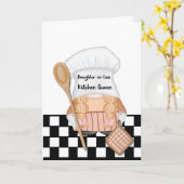 ドーターインローマザーズデイ格言キッチンクイーン カード (黄色い花)