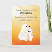 ドーターインロー名前をカスタムするマザーズデイベアハグ カード (正面)