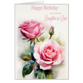 ドーターインロー誕生日絵を描バラ水色 (正面)