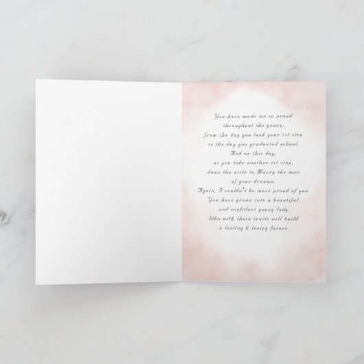 ドーターウェディングデイウォーターカラーフローラ カード (内部)