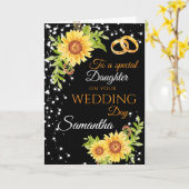ドーターウェディングデーおめでとうひまわり カード (黄色い花)