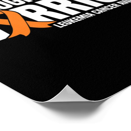 ドーターウォーリアオレンジリボン白血病がん阿波 ポスター (角)