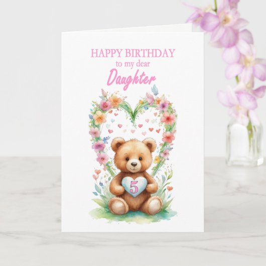 ドーターエイジ5テディベア カード (蘭)