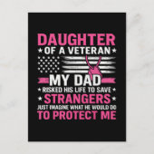 ドーターオブアザ退役軍人ファーザーズデイ退役軍人パパ シーズンポストカード (正面)