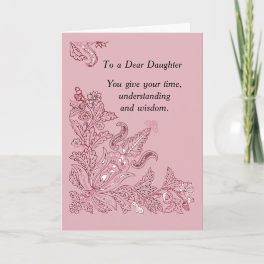 ドーターオンマザーズ・デイ・ピンクペイズリー カード (正面)