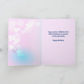 ドーターオン誕生日スパークリーブルーガウンデザイン カード (内部)