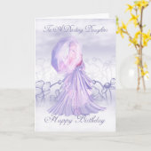 ドーターカワイイフェミニン誕生日カード カード (黄色い花)