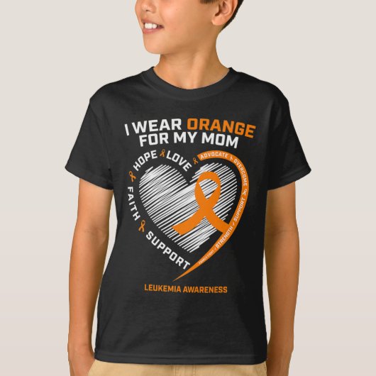 ドーターギフト白血病認識度ママ白血病 Tシャツ (正面)