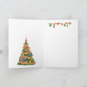 ドータースノーグローブジンジャーブレッドハウスクリスマス シーズンカード (内部)