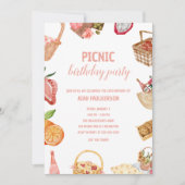 ドーターズ誕生日ピクニックインザパーク招待状 招待状 (正面)