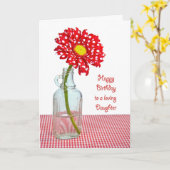 ドーターズ誕生日水玉模様デイジー カード (黄色い花)