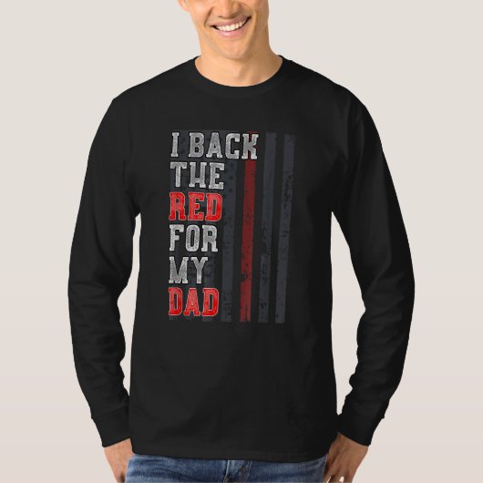 ドーターソンサポート用消防士パパ薄い赤 Tシャツ (正面)