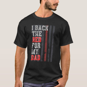 ドーターソンサポート用消防士パパ薄い赤 Tシャツ