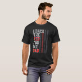 ドーターソンサポート用消防士パパ薄い赤 Tシャツ (正面フル)