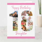 ドーターナンバー18フォトコラージングビッグ18誕生日 カード (正面)