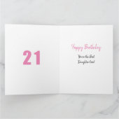 ドーターナンバー21フォトコラージビッグ21歳の誕生日 カード (内部)