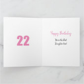 ドーターナンバー22フォトコラージビッグ22誕生日 カード (内部)