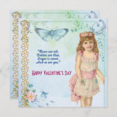 ドーターバタフ素朴ラフローラヴィンテージバレンタイン (正面/裏面)