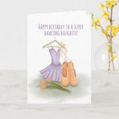 ドーターバレエ薄紫誕生日カード カード (黄色い花)