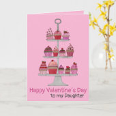 ドーターバレンタインのカップケーキのカスタマイズ可能カード カード (黄色い花)