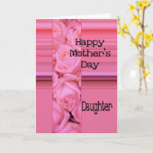 ドーターパステルバラ&ストライプズマザーズデイ カード (黄色い花)