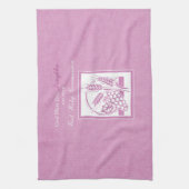 ドーターファースト聖餐式，ピンク キッチンタオル (縦)