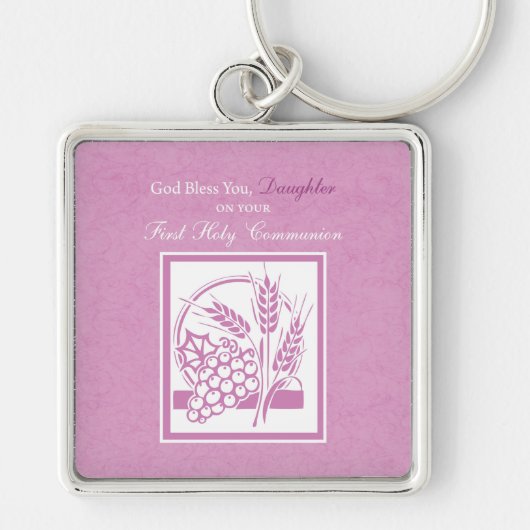 ドーターファースト聖餐式,ピンク キーホルダー (正面)