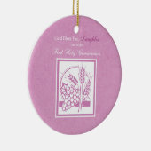 ドーターファースト聖餐式，ピンク セラミックオーナメント (右)