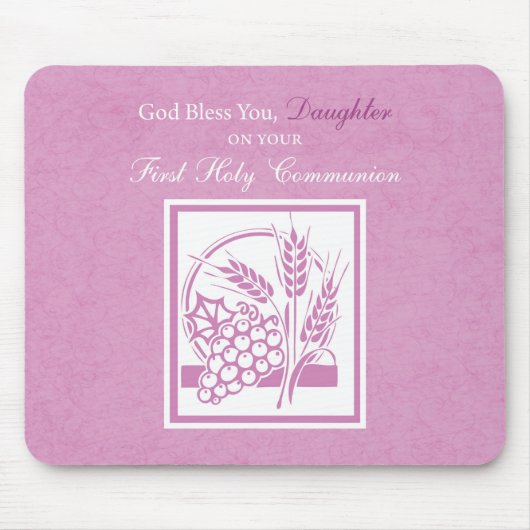 ドーターファースト聖餐式，ピンク マウスパッド (正面)