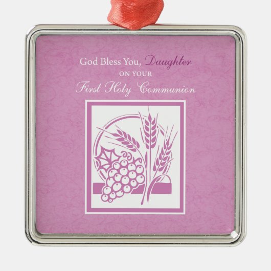 ドーターファースト聖餐式，ピンク メタルオーナメント (正面)