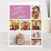 ドーターフォトコラージュパーソナライズされた誕生日 カード (正面)