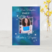 ドーターフォト名前をカスタムするマスターの学位 カード (黄色い花)