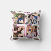 ドーターフォト10代のコラージュ象のパターン クッション (正面)
