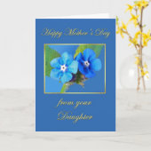 ドーターブルーフラワーカードからお母さんの日を楽しみ カード (黄色い花)
