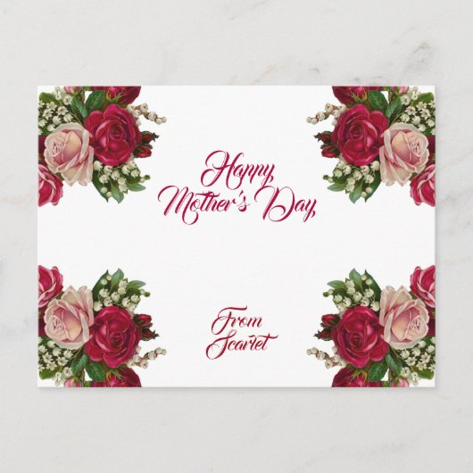 ドーターマザーズ日素朴バラフローラ緑 シーズンポストカード (正面)