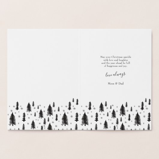 ドーターメリークリスマスツリーズゴールドフォイルカード 箔カード (内部)