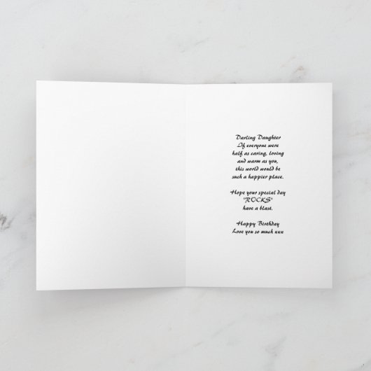 ドーターロックシック誕生日カードムーンズラグドール カード (内部)