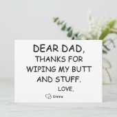 ドーター親愛パパおもしろい誕生日カード 招待状 (スタンド正面)