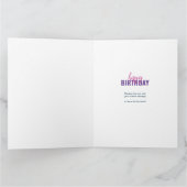 ドーター誕生日フォトコラージュパーソナライズされたピンク カード (内部)