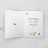 ドーター14th誕生日バタフライガーデンカード カード (内部)