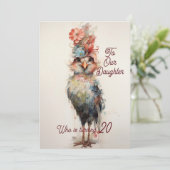 ドーター20th誕生日抽象芸術チキン シーズンカード (スタンド正面)