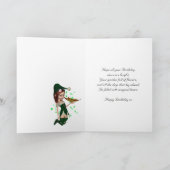 ドーター、誕生日カード – ファンタジーカウト小妖精や小人オンサンフ カード (内部)