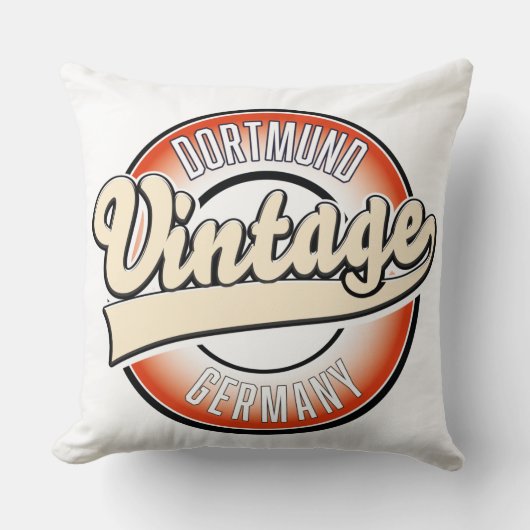 ドーツムントヴィンテージスタイルロゴ、 クッション (正面)