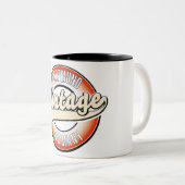 ドーツムントヴィンテージスタイルロゴ、 ツートーンマグカップ (正面右)