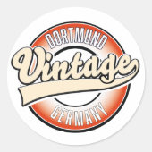 ドーツムントヴィンテージスタイルロゴ、 ラウンドシール (正面)