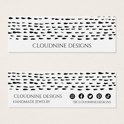 ドーティイヤリングネックレスジュエリーミニディスプレイカード (正面&裏面)