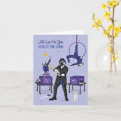 ドーティドッグマジシャンスターオブザショー誕生日 カード (黄色い花)