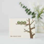 ドーティフクロウトリプレットサンキューカード招待状 招待状 (スタンド正面)