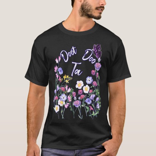 ドートタドフラワーアンド蝶 Tシャツ (正面)