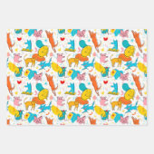 ドードドおもしろいッグ猫ラッピング紙セット3 ラッピングペーパーシート (正面3)